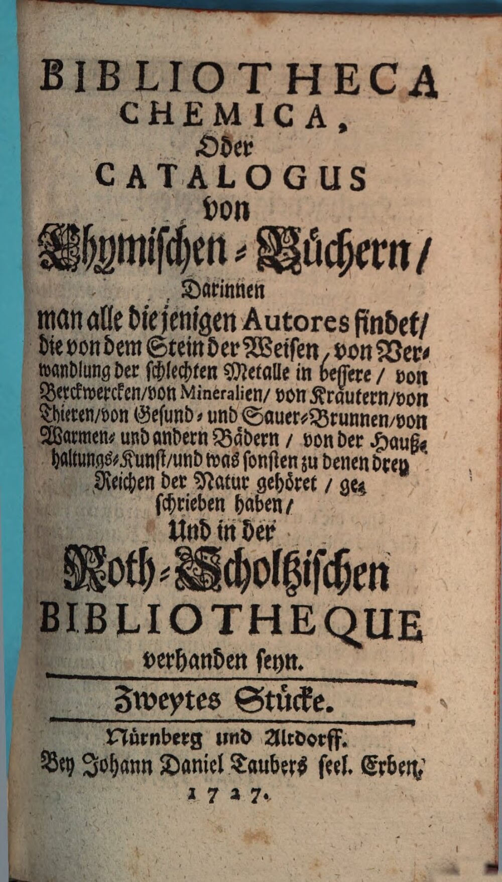 Bibliotheca Chemica, or Catalog of Chemical Books