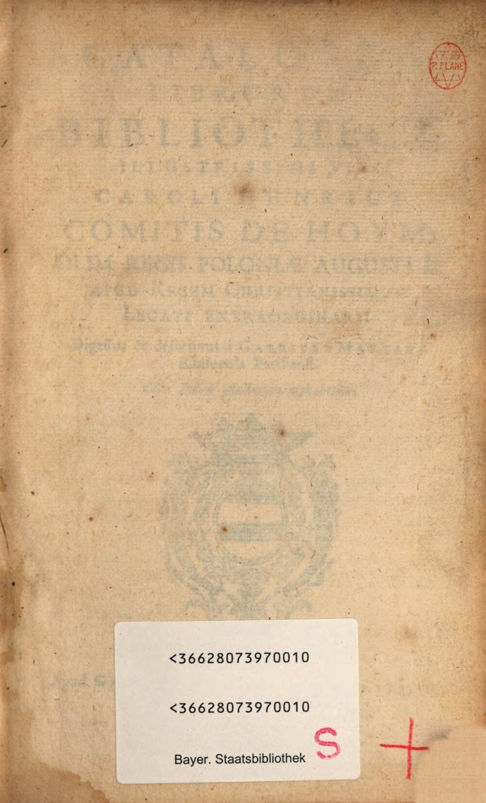 Catalog of the Library of Count Karl Heinrich von Hoym
