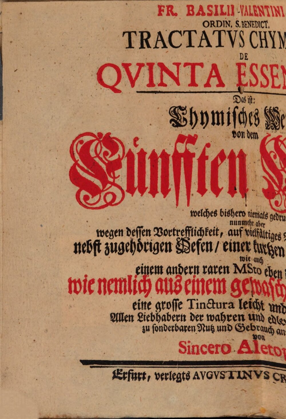 Chemical Treatise on the Quintessence