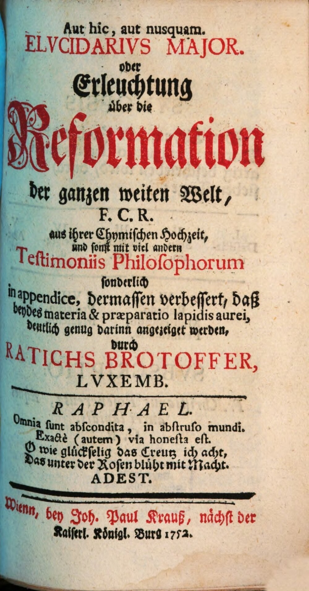 Elucidarius Major, or Enlightenment on the Reformation of the Whole Wide World