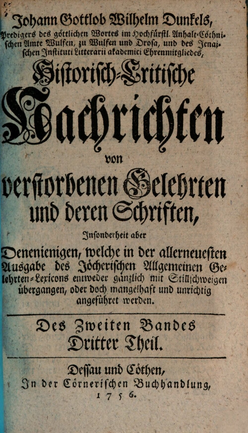 Historical-Critical Reports on Deceased Scholars and Their Writings