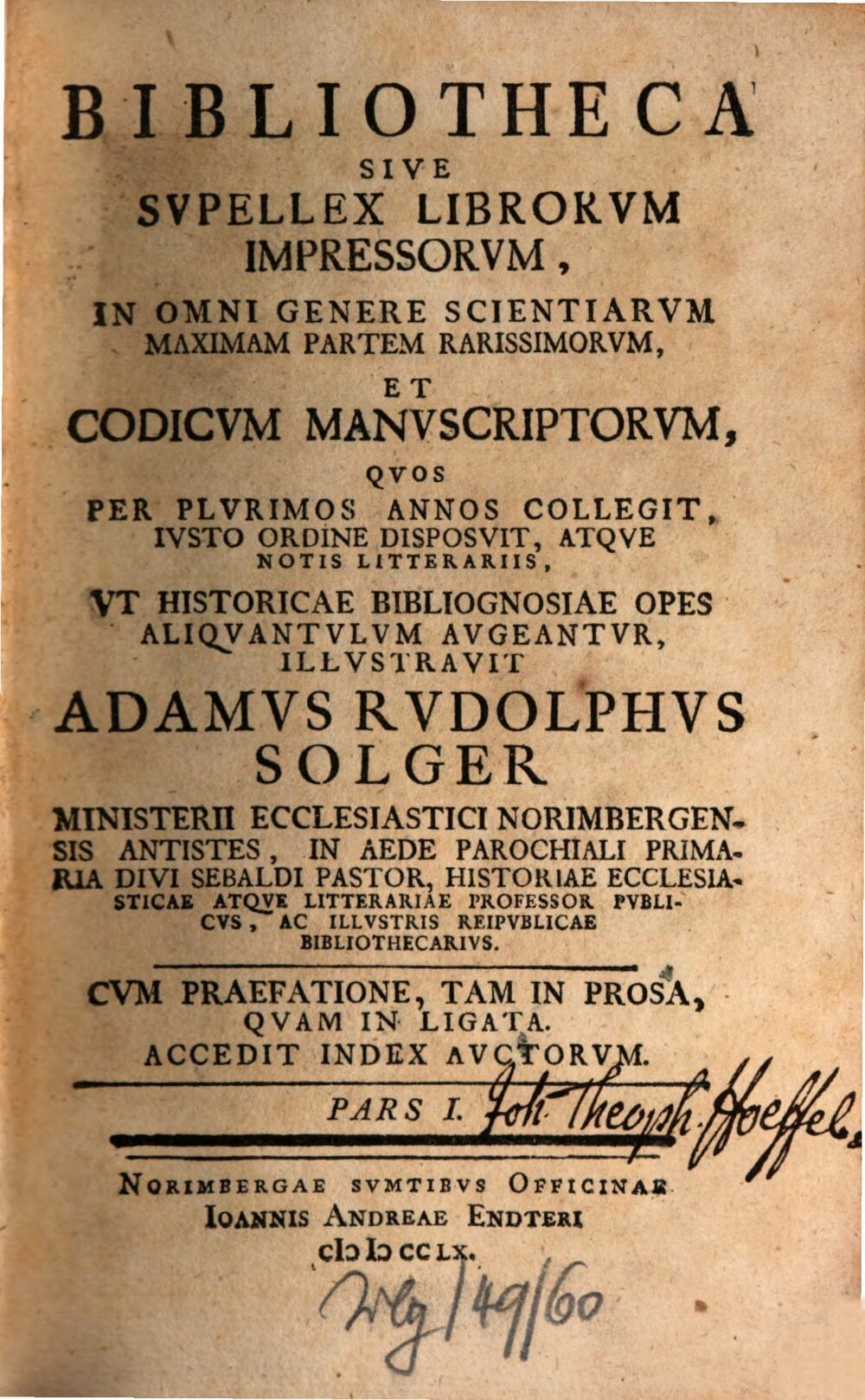 Library or Collection of Printed Books and Manuscripts