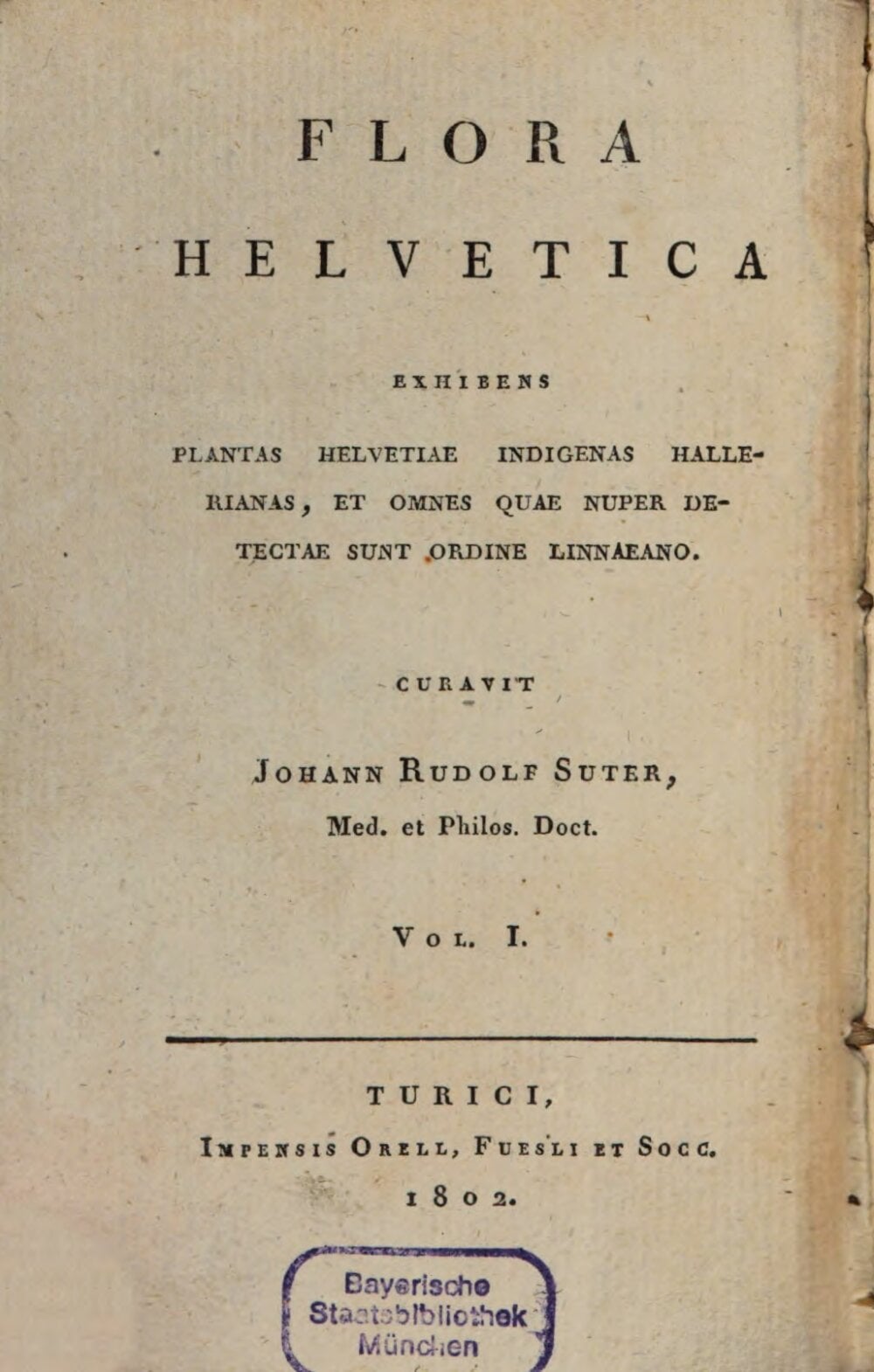 Flora of Switzerland, Vol. 1