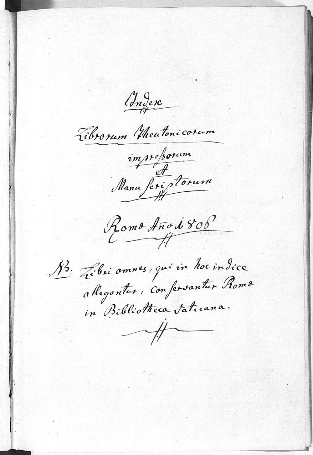 Index of German Printed Books and Manuscripts in the Vatican Library