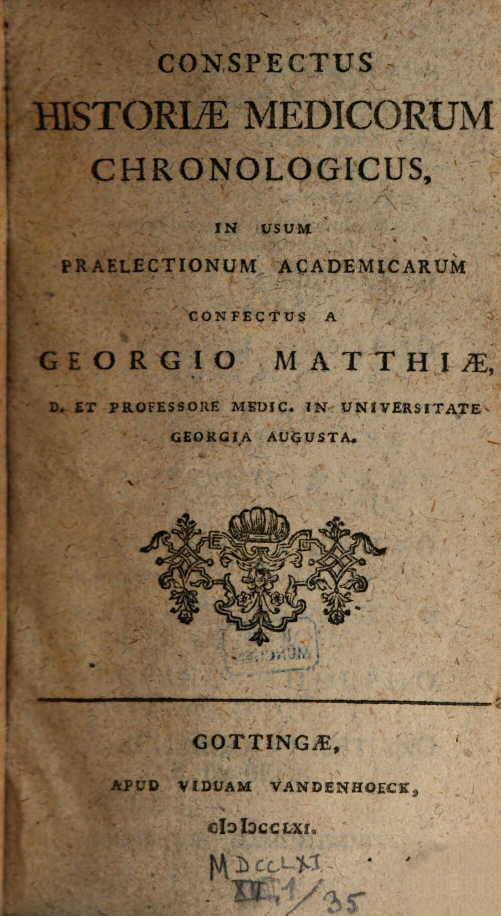 Chronological Survey of the History of Physicians