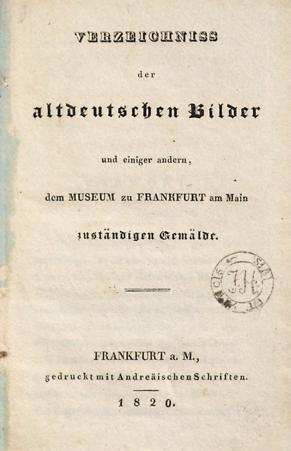 Catalogue of Old German Pictures and Other Paintings