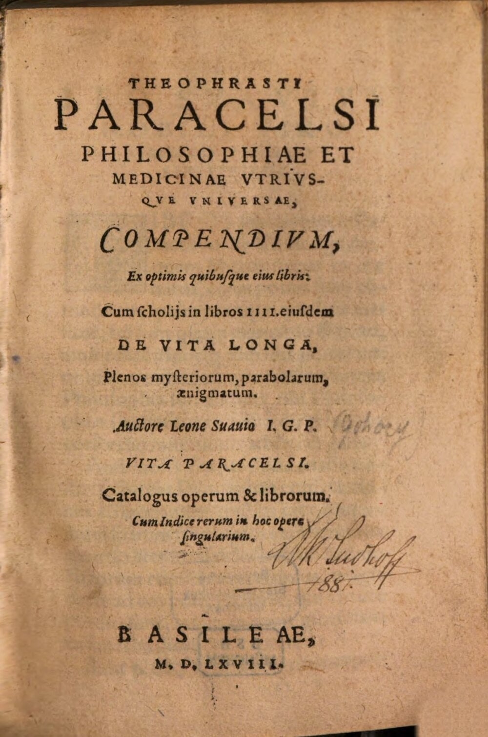 Compendium of the Philosophy and Medicine of Paracelsus