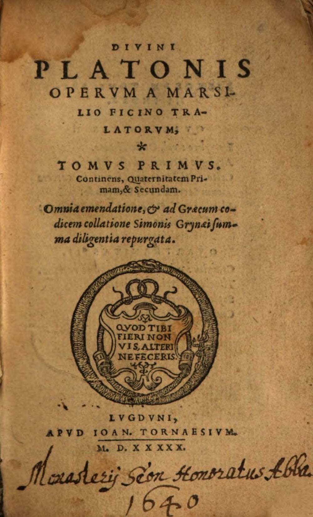 The Works of the Divine Plato, Volume 1, containing the First and Second Tetralogies