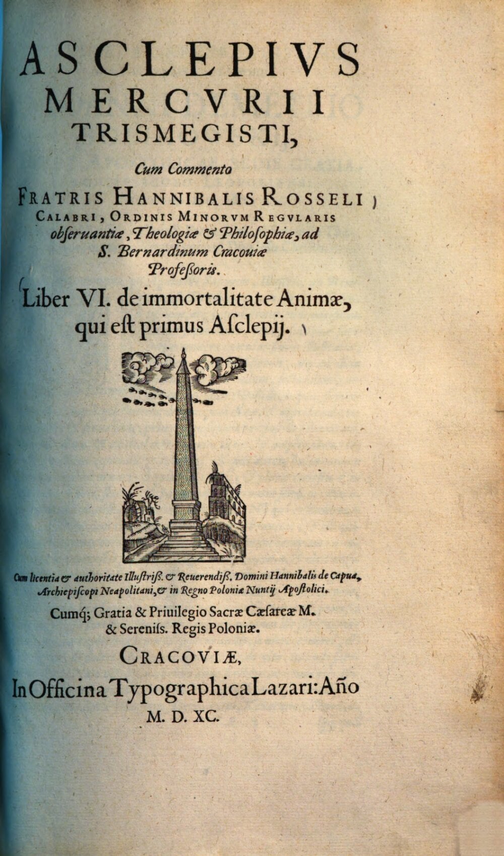 The Asclepius of Hermes Trismegistus with the Commentary of Hannibal Rosselli