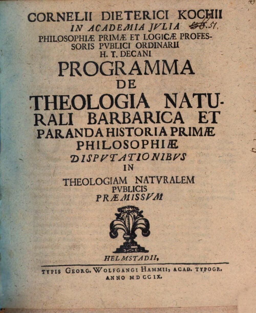 On Barbaric Natural Theology and the History of First Philosophy