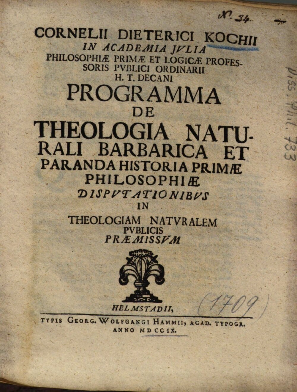 On Barbaric Natural Theology and the History of First Philosophy