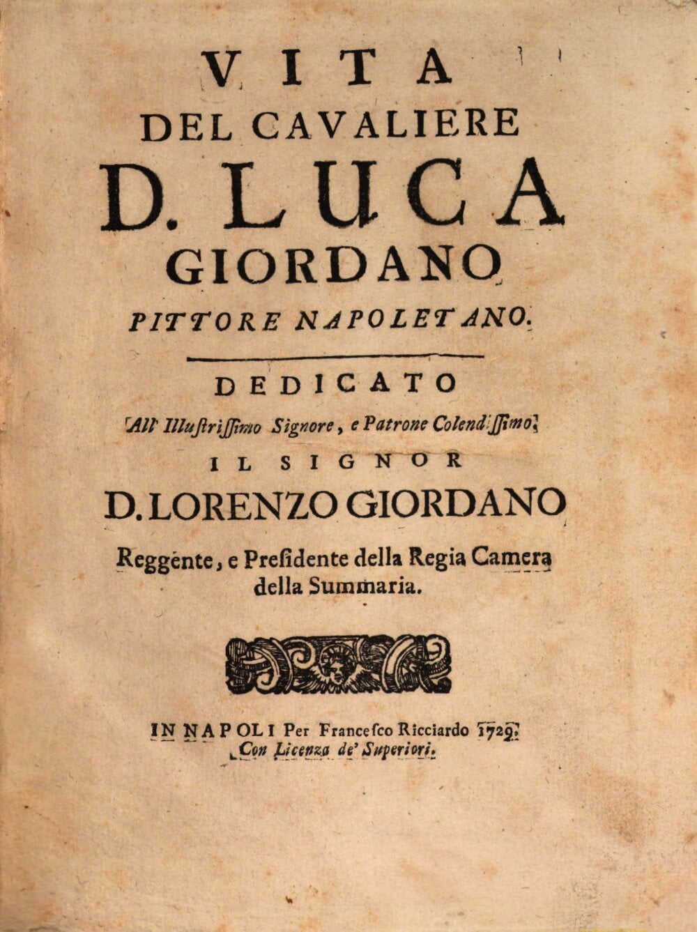 Life of Luca Giordano, Neapolitan Painter