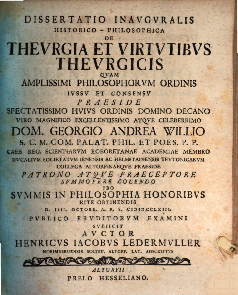 Dissertation on Theurgy and Theurgic Virtues