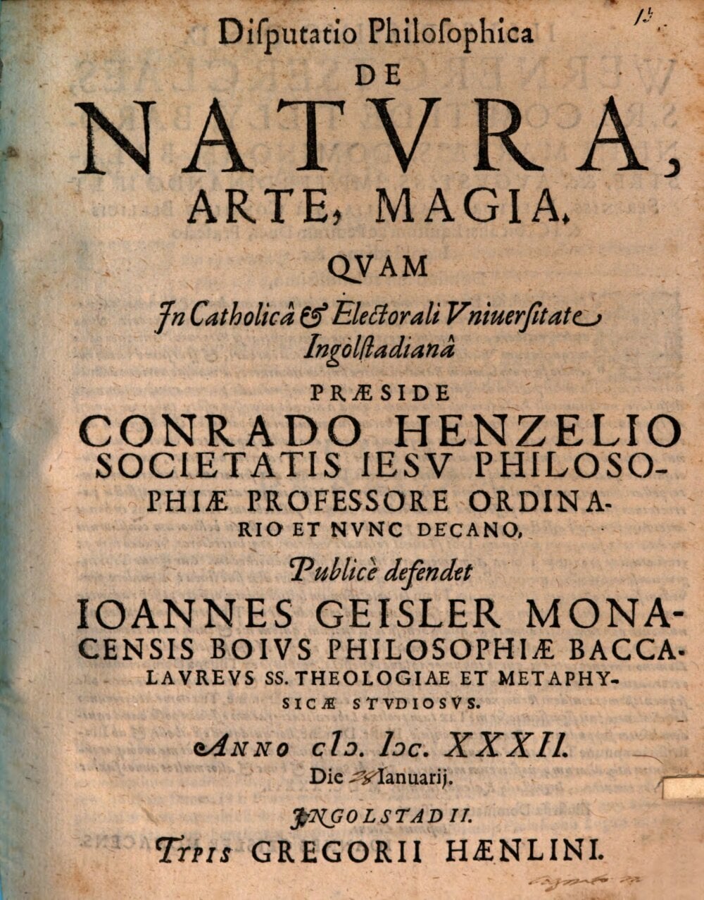 Philosophical Disputation on Nature, Art, and Magic