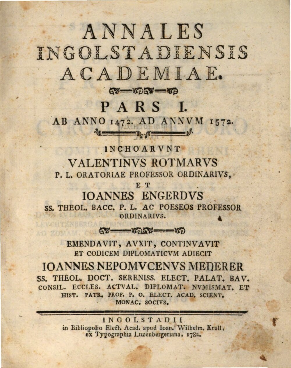 Annals of the University of Ingolstadt
