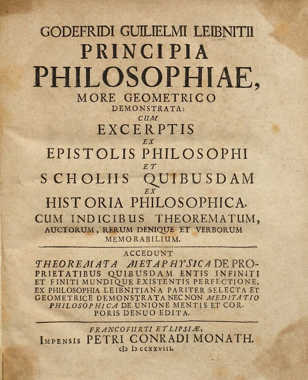 Principles of Philosophy Demonstrated in a Geometric Manner