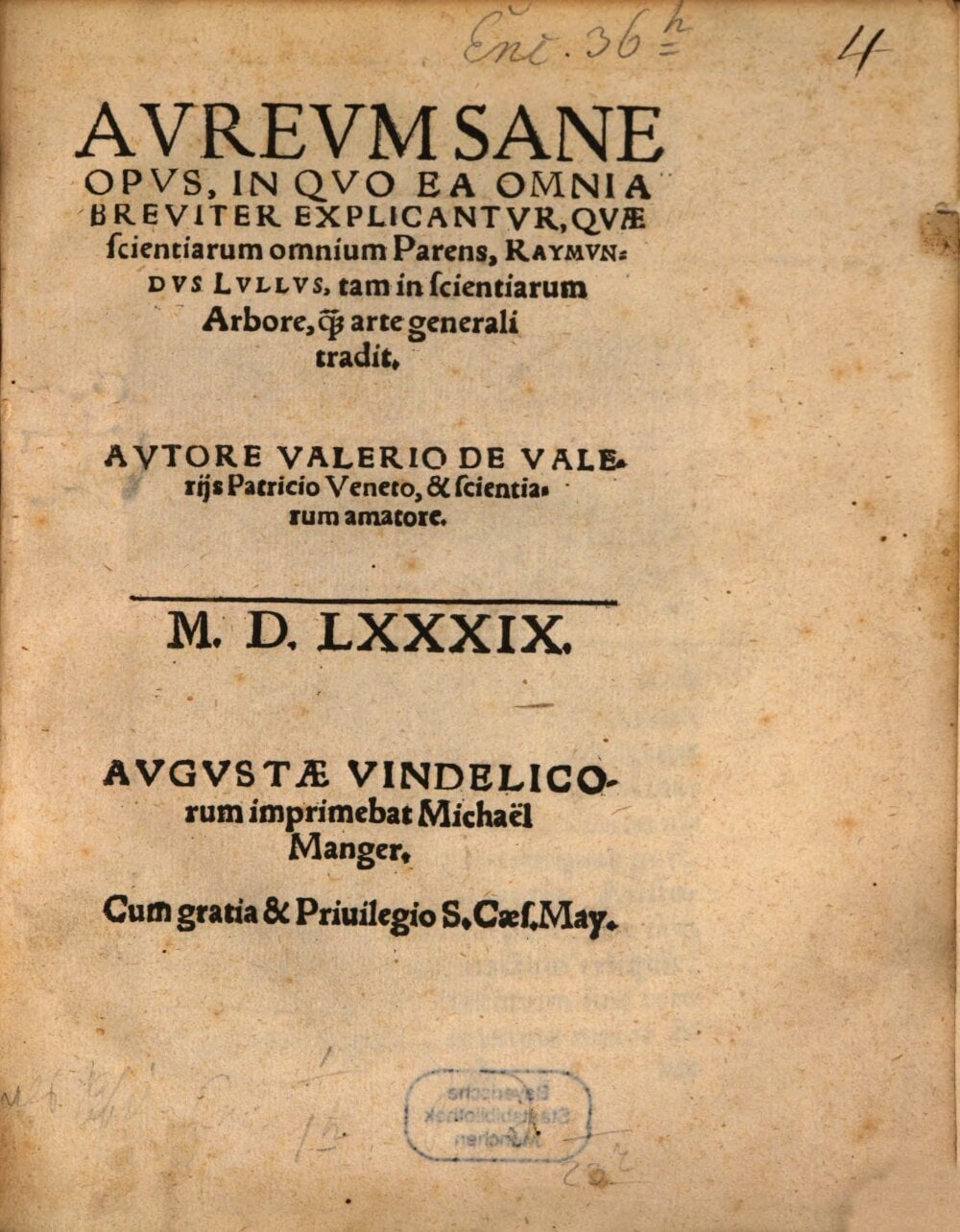 A Golden Work Explaining the Tree of Science and General Art of Ramon Llull