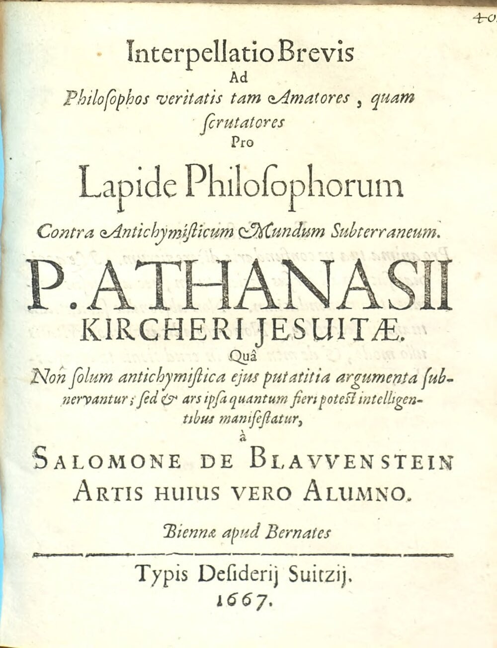 A Brief Appeal to the Lovers and Searchers of the Truth of Philosophy for the Philosopher's Stone