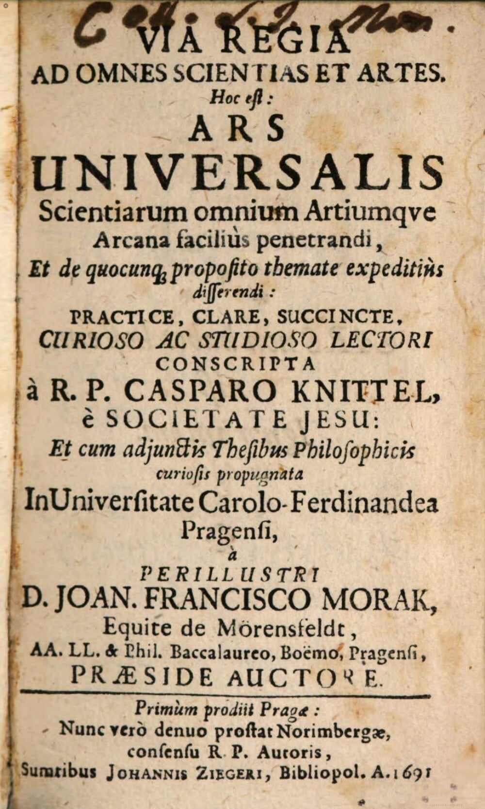 The Royal Road to All Sciences and Arts