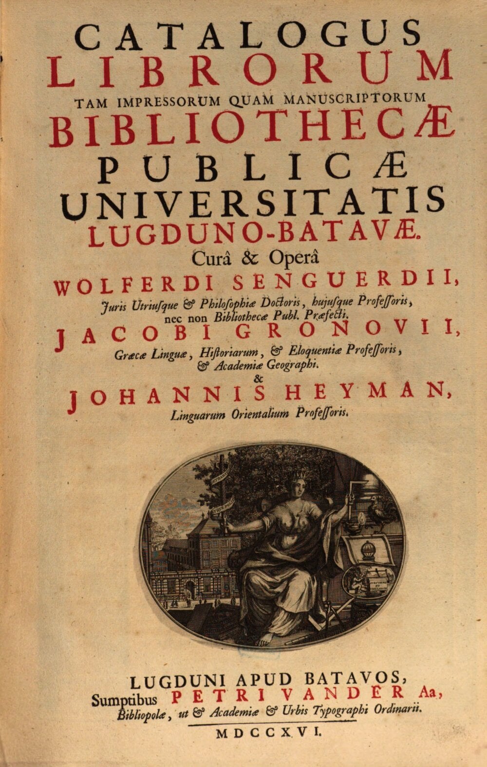 Catalog of Printed Books and Manuscripts of the Leiden University Public Library