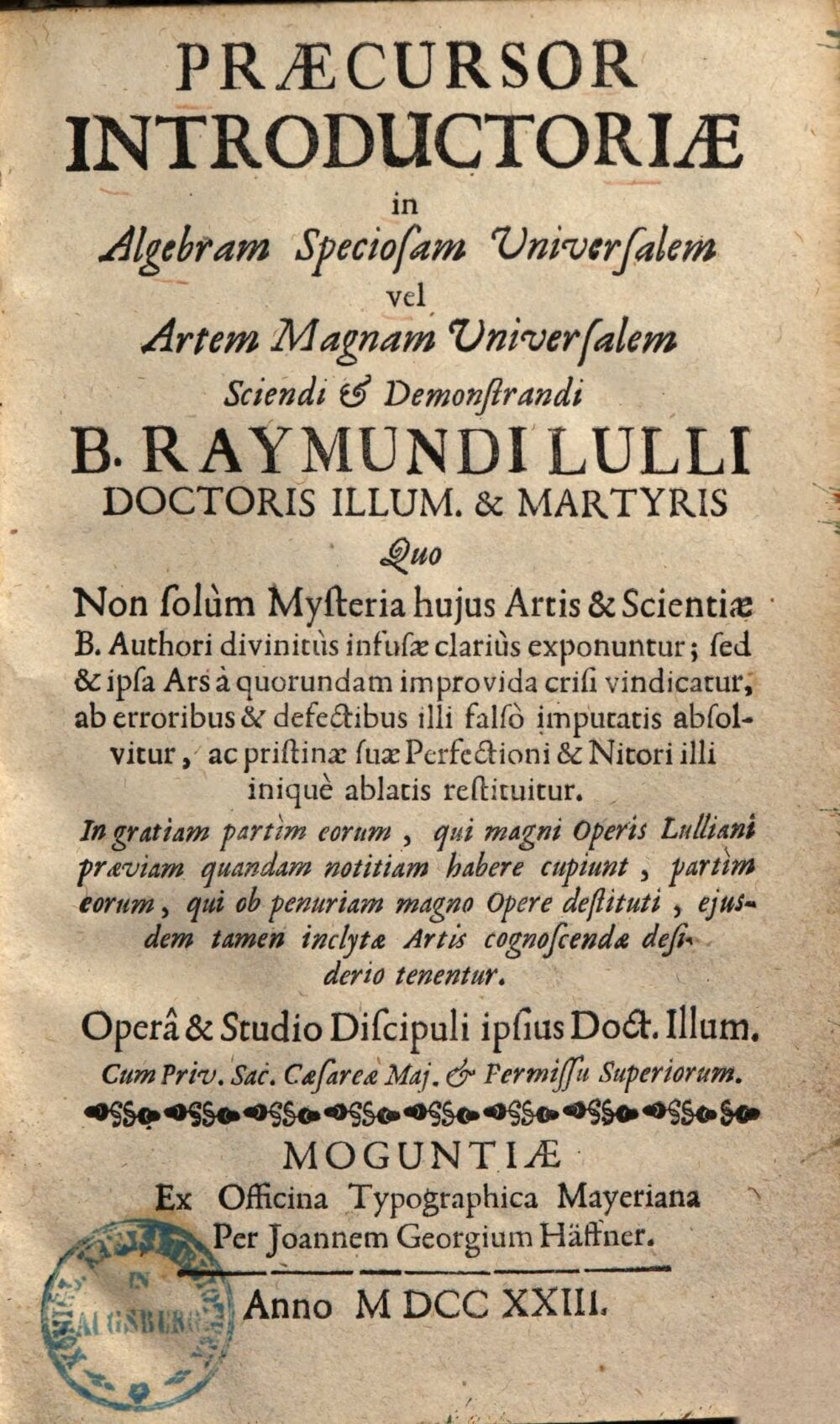 Precursor to the Introduction of the Universal Specious Algebra or the Great Universal Art of Knowing and Demonstrating