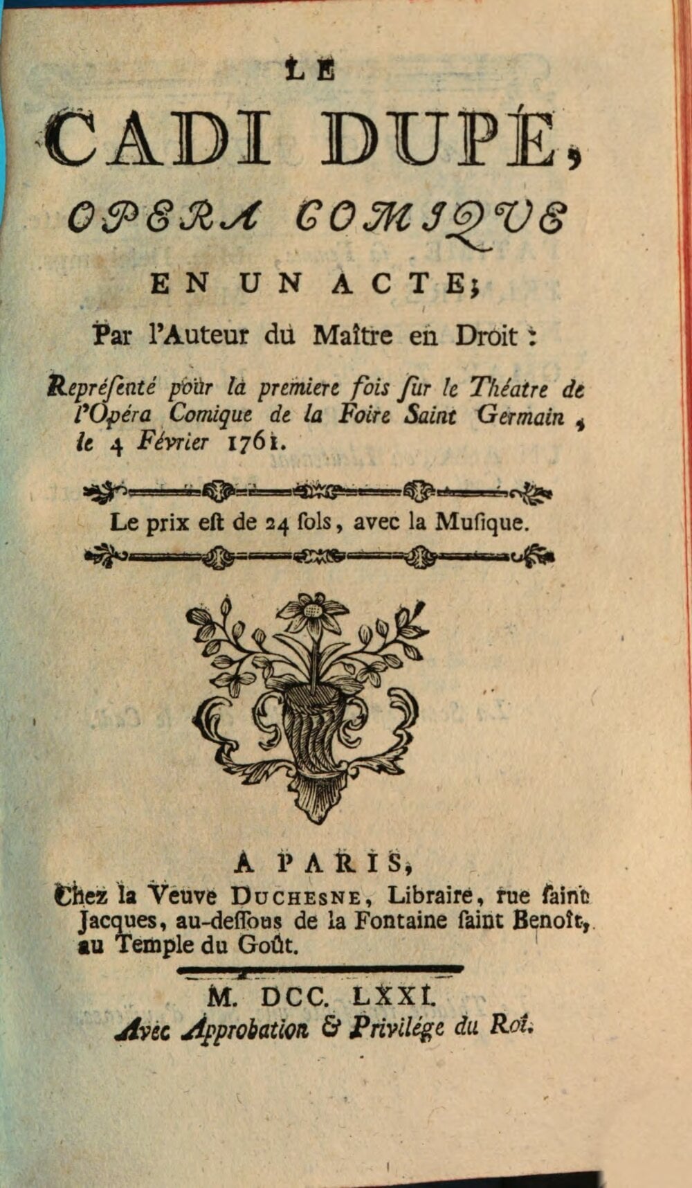 The Deceived Cadi (Le Cadi Dupé)