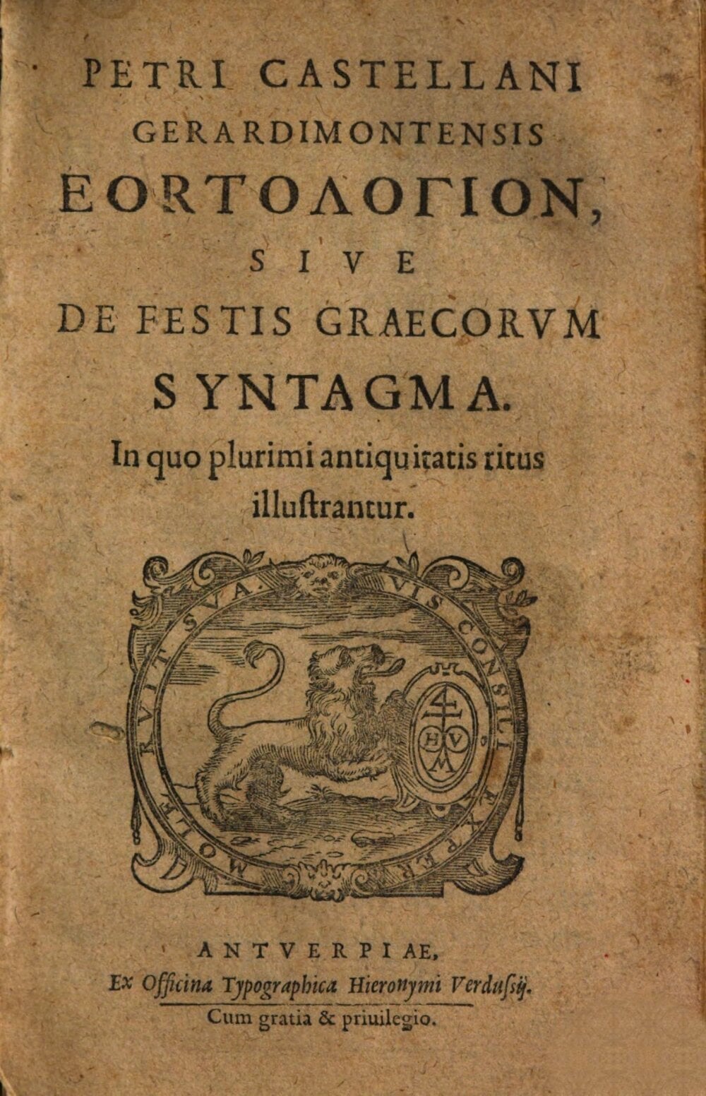 Treatise on the Festivals of the Greeks