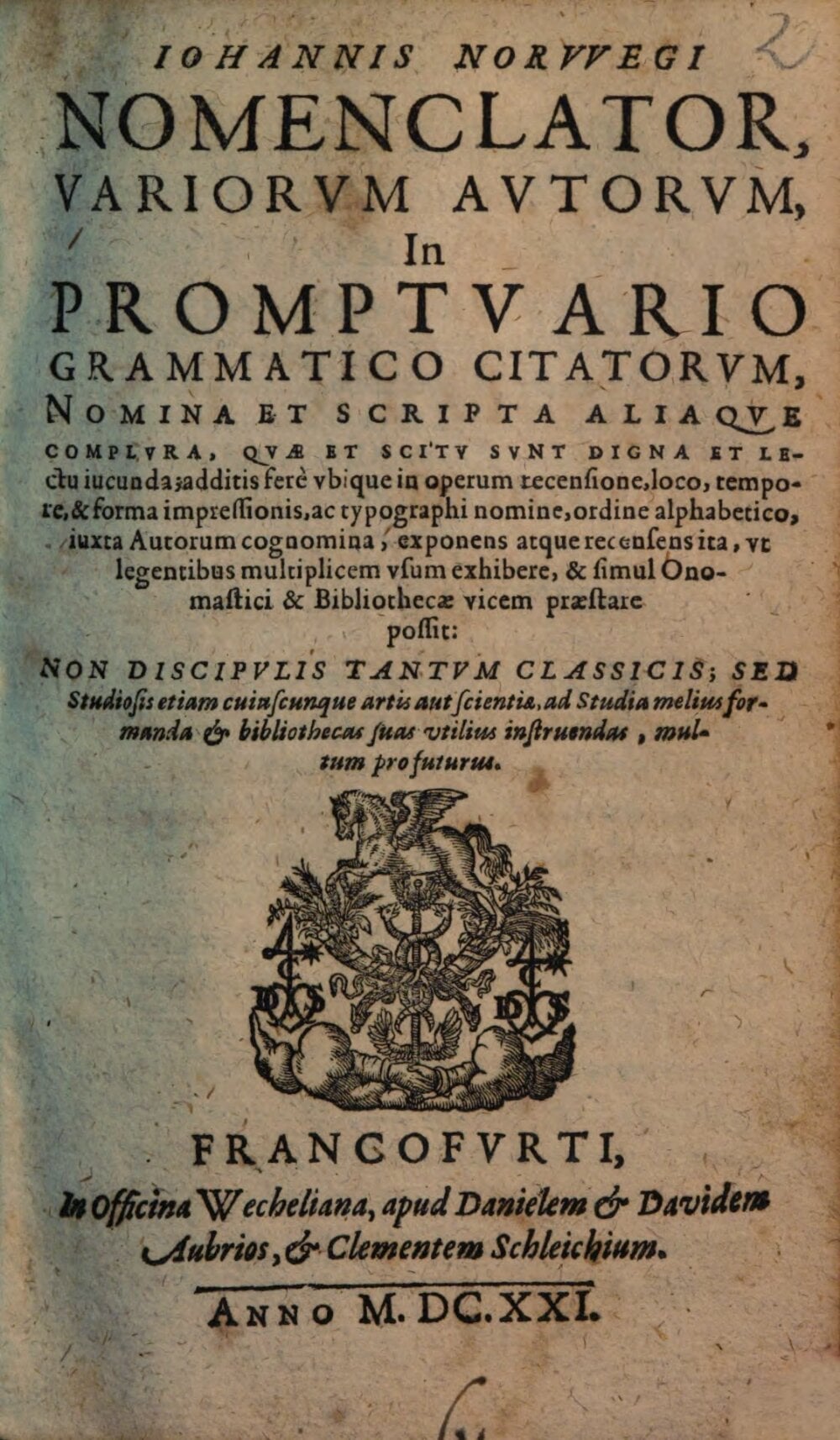 Nomenclature of Various Authors Cited in the Grammatical Handbook