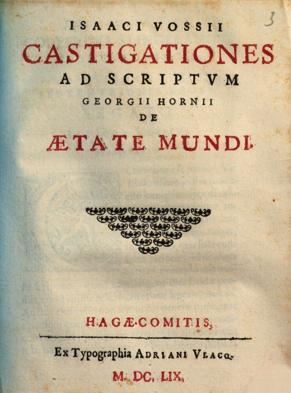 Corrections to the Writing of Georgius Hornius on the Age of the World