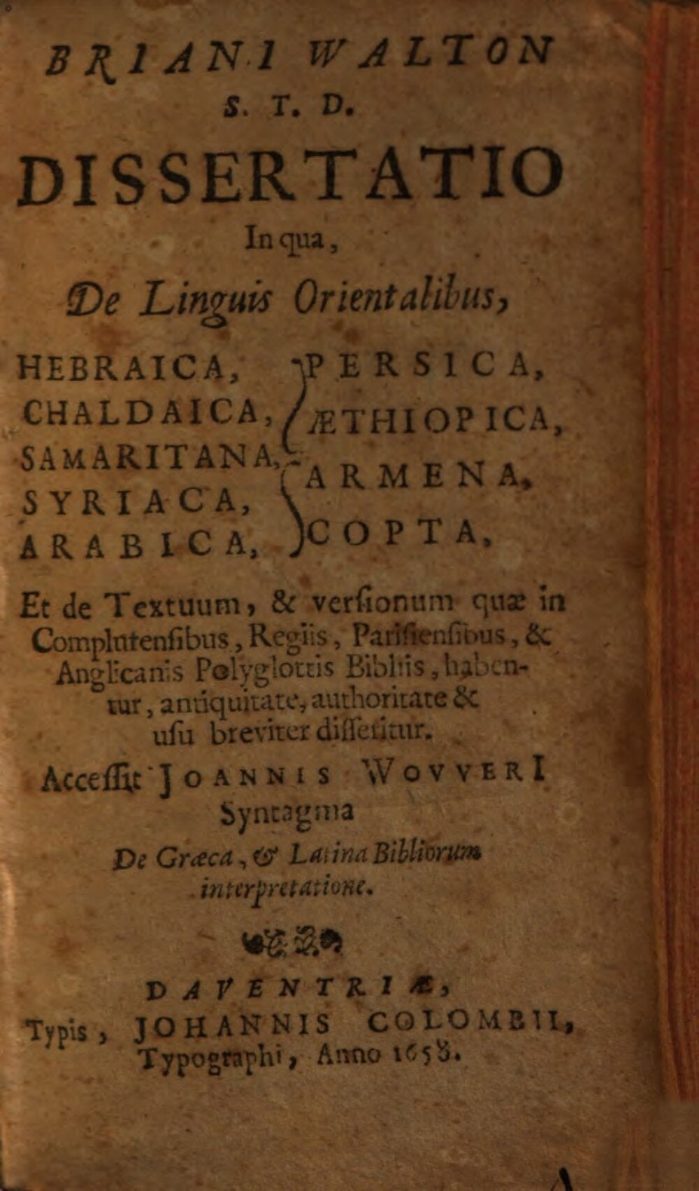 Dissertation on the Oriental Languages