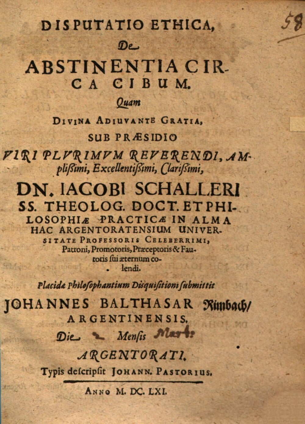 Ethical Disputation on Abstinence Regarding Food