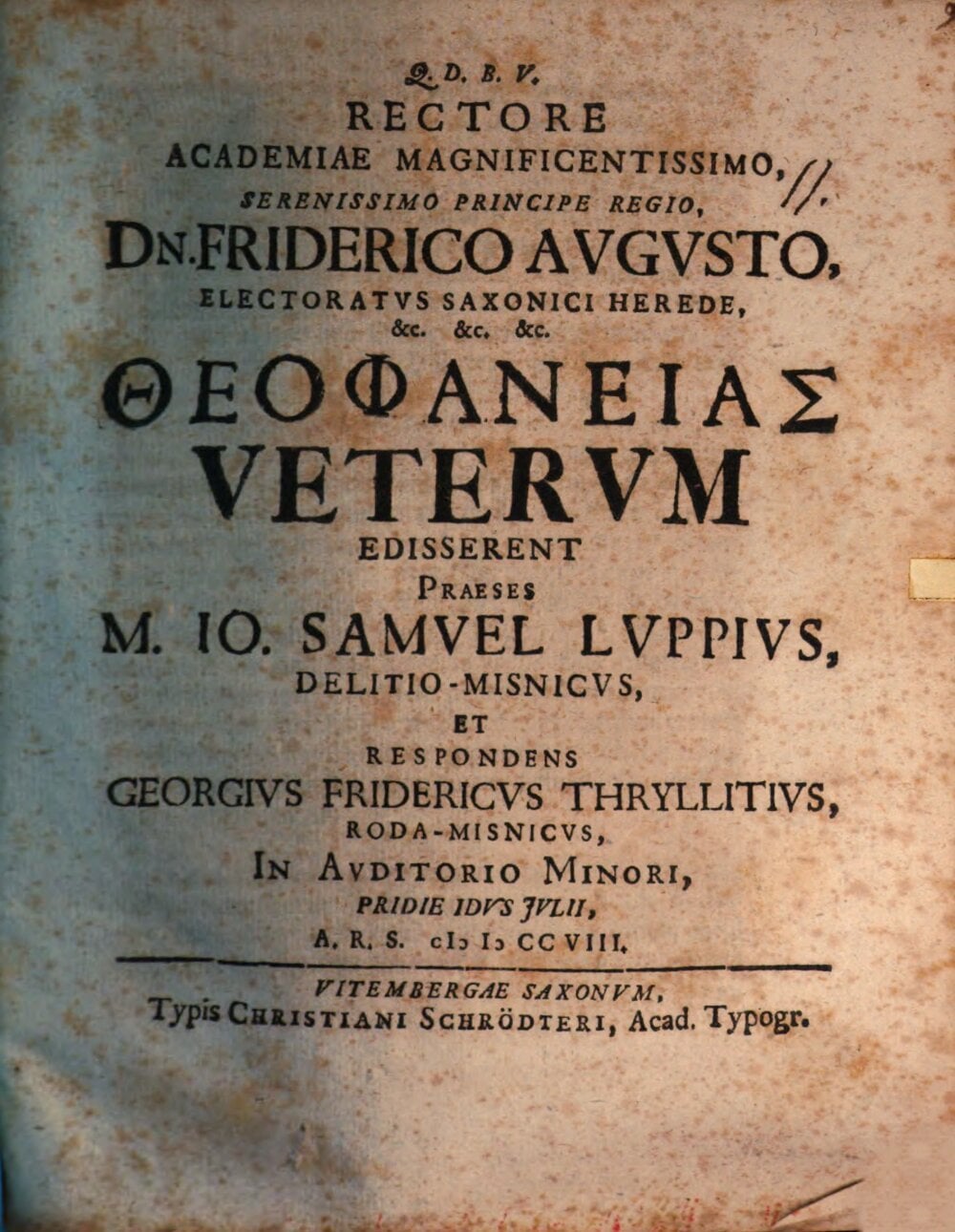 Theophanies of the Ancients