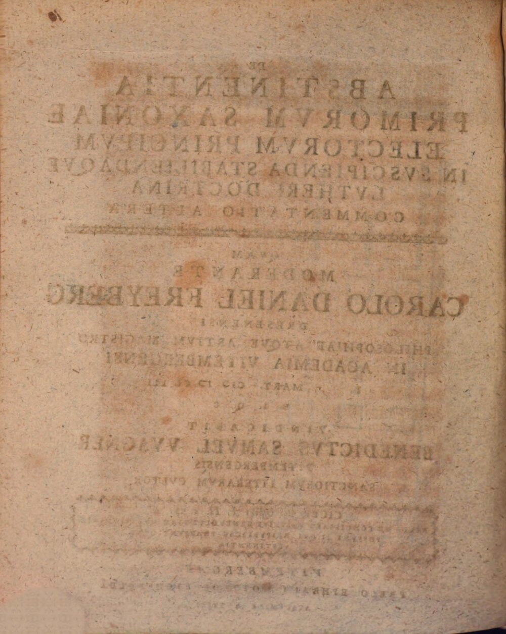 On the Restraint of the First Electors of Saxony in Adopting and Establishing Luther's Doctrine, Volume 2