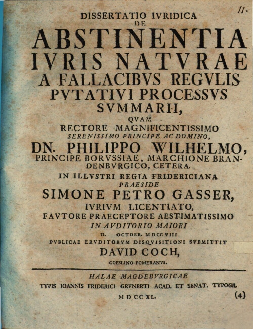 Legal Dissertation on the Abstinence of Natural Law from the Fallacious Rules of the Putative Summary Process