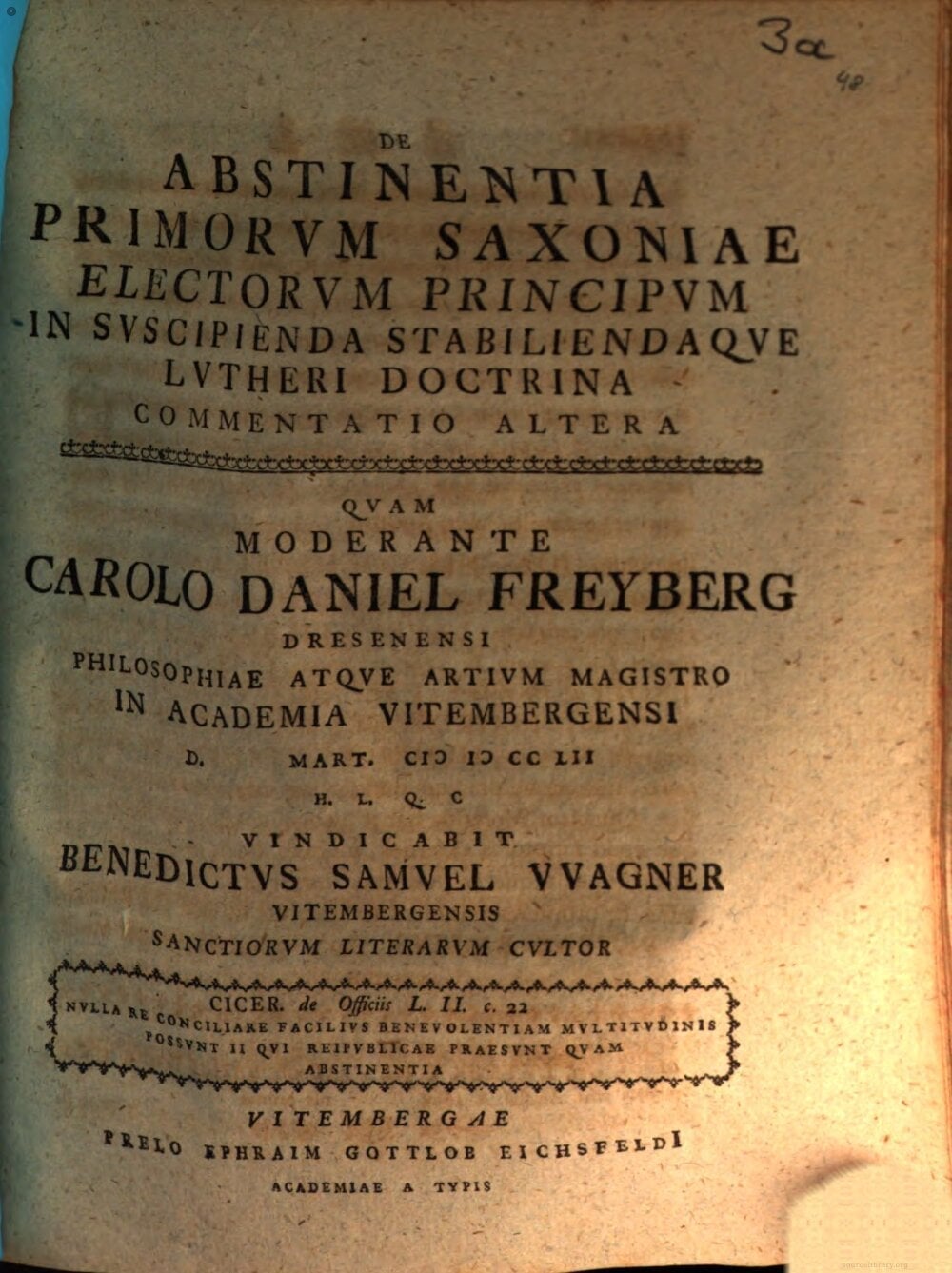 Second Commentary on the Doctrine of Abstinence