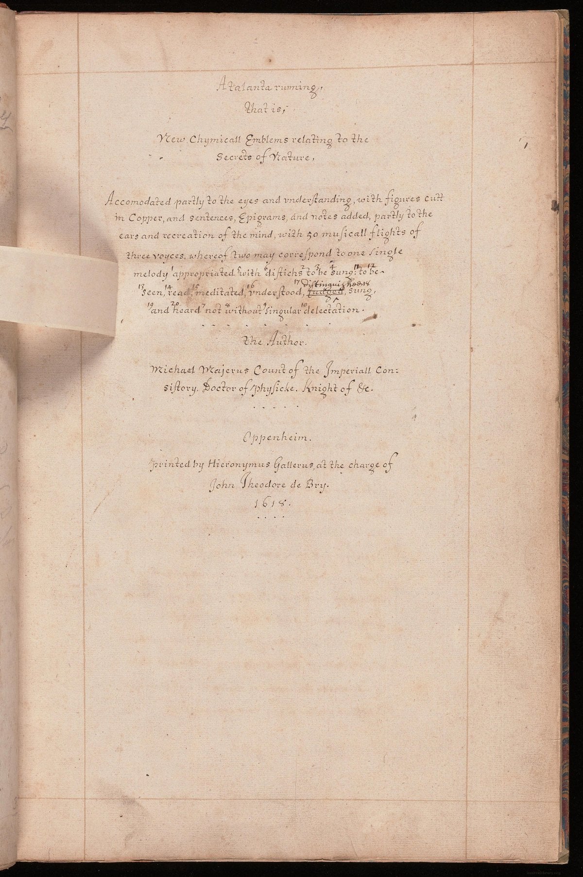 Atalanta Fugiens (c.1625 English MS)