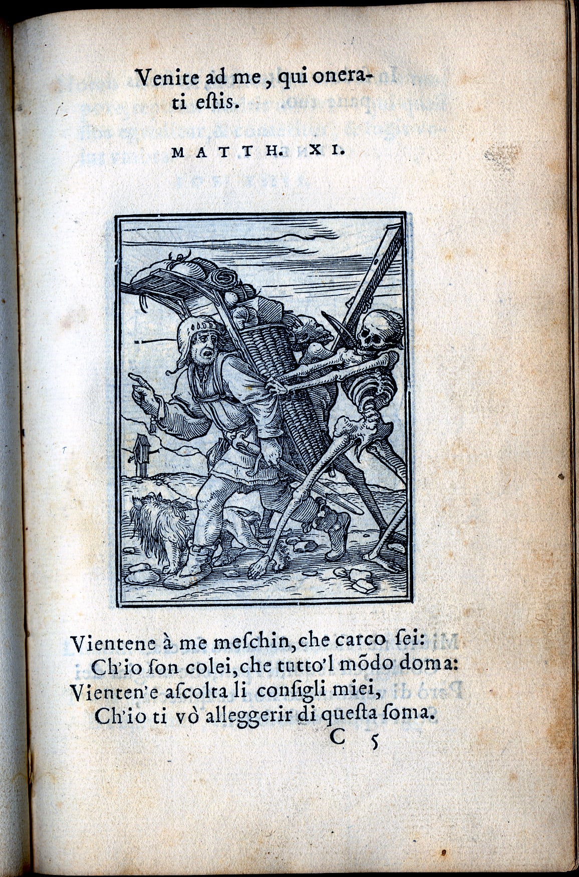 The Peddler and Death (from Holbein's Danse Macabre)