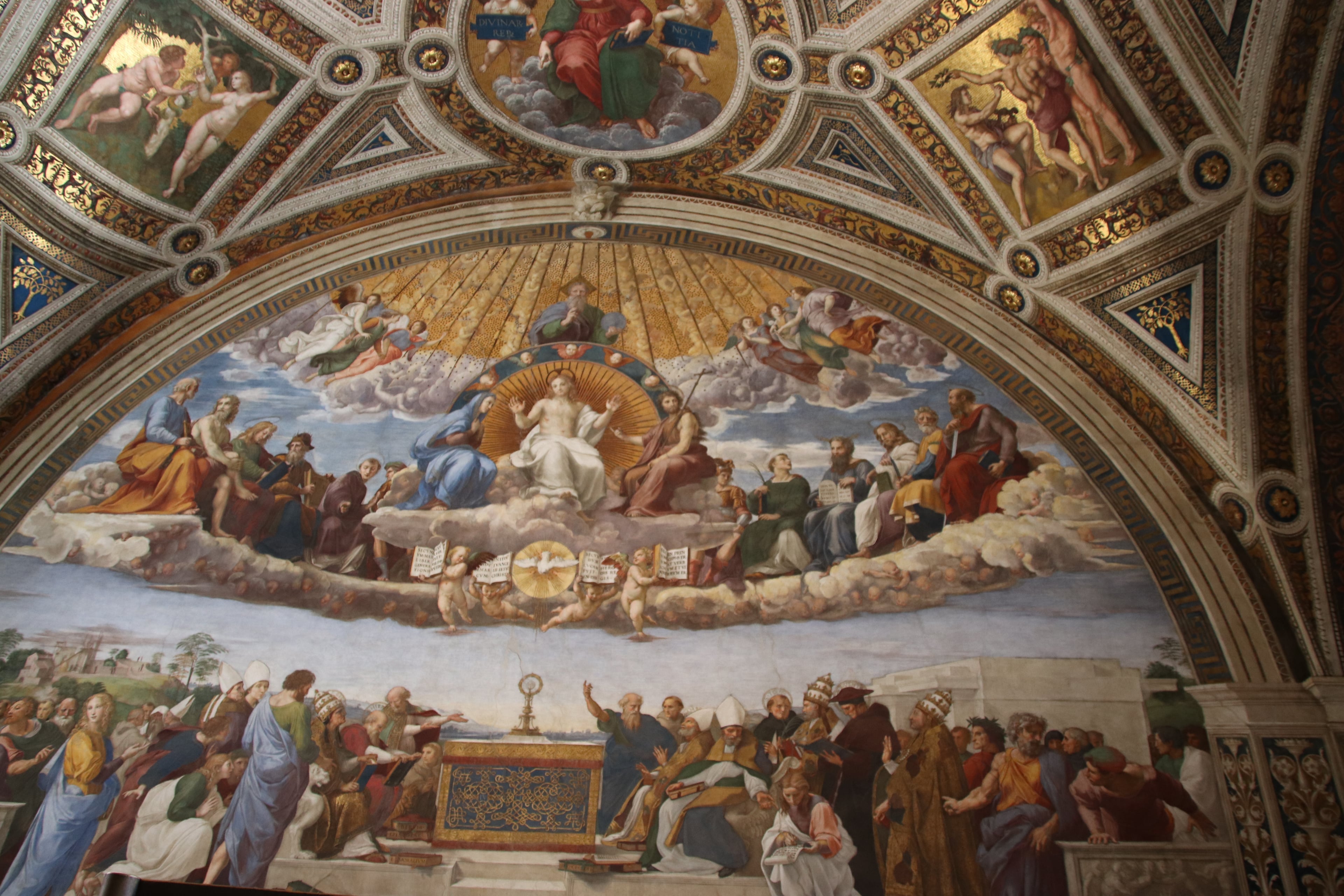 "Disputation of the Holy Sacrament" by Raphael, Raphael Rooms, Vatican Museum (48466326127)