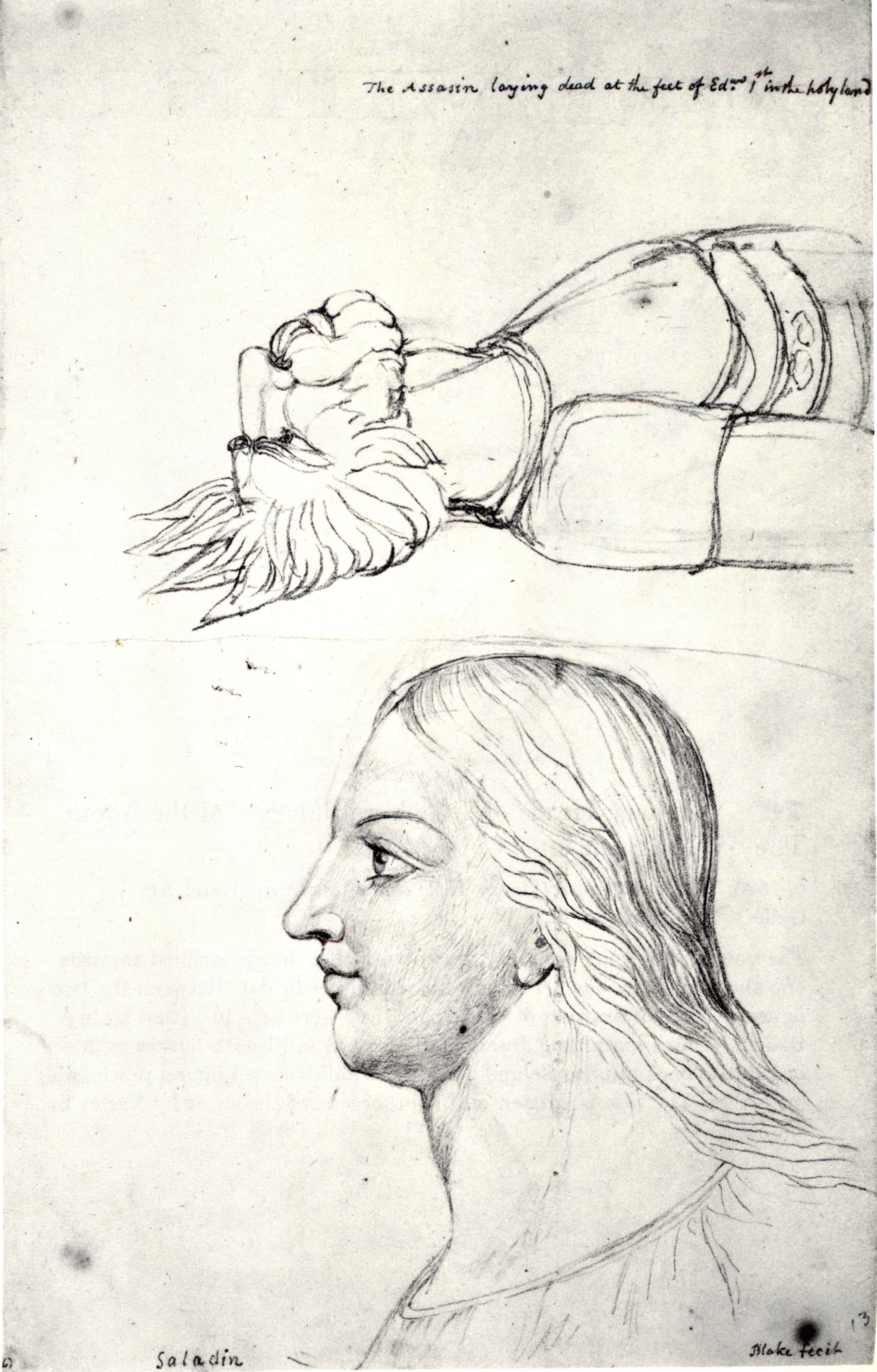William Blake, Visionary Heads of Saladin and the Assassin