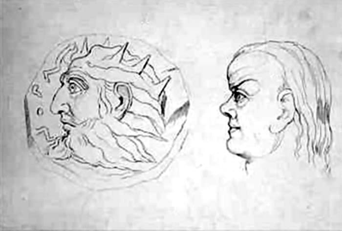 Blake, The coin of Nebuchadnezzar and a head of Cancer