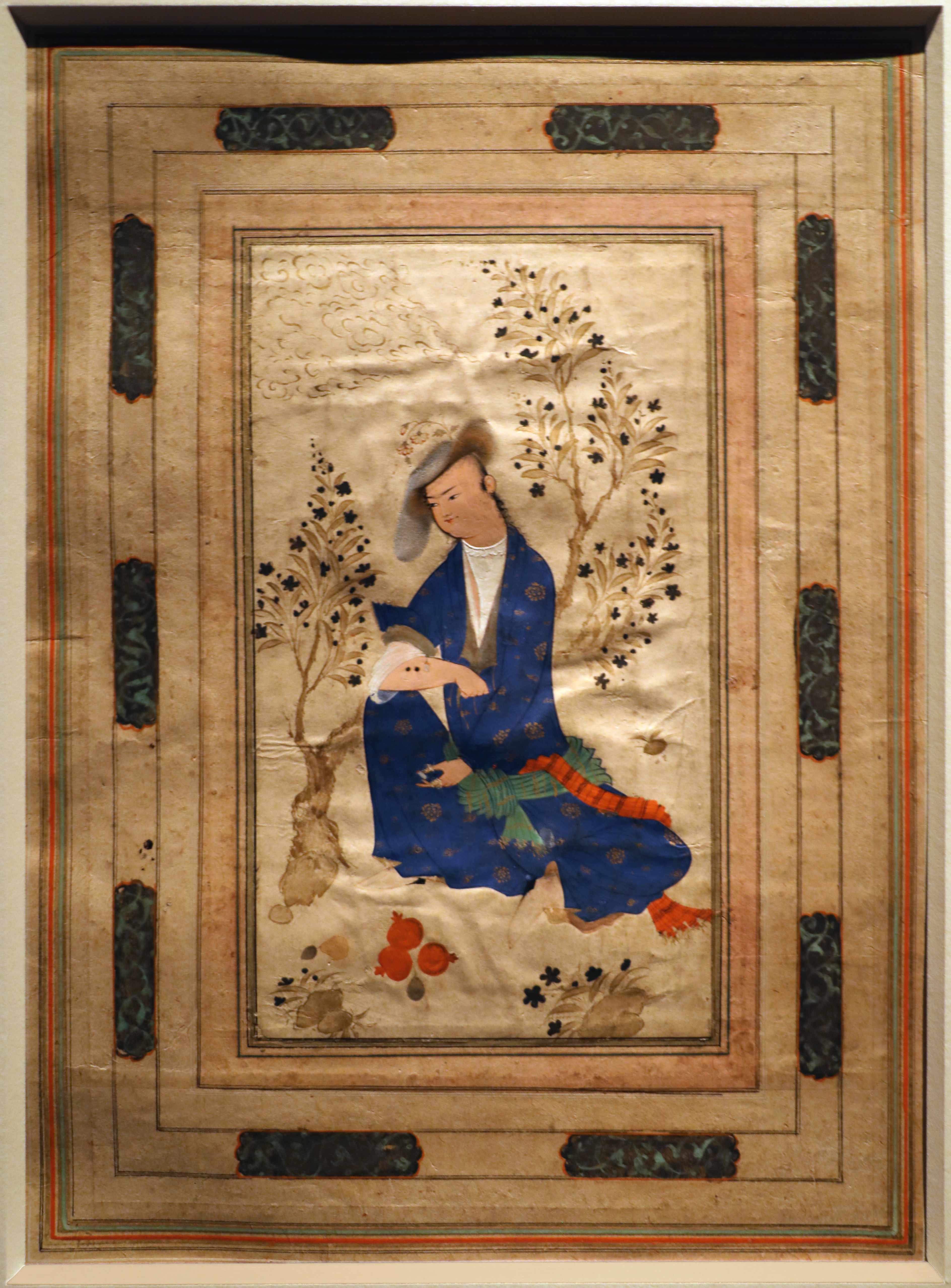 Iran, giovane seduto nel paesaggio, isfahan 1600 ca. 01