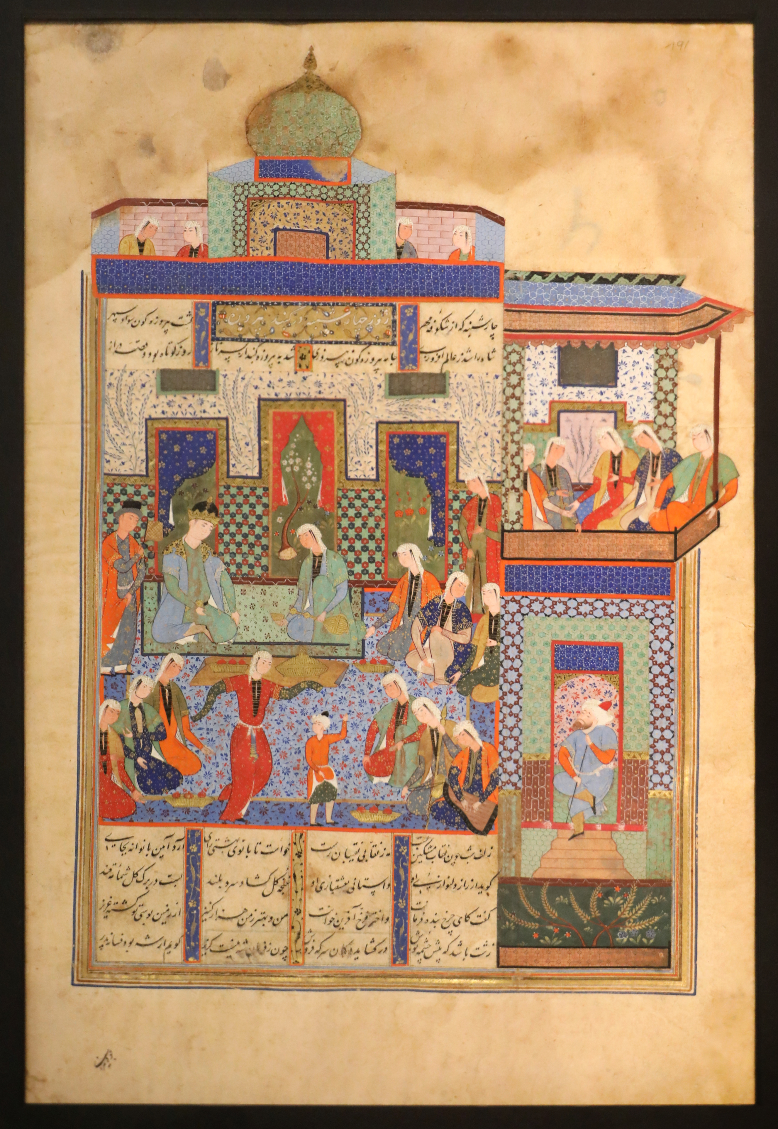 Iran, forse shiraz, behram gur nel padiglione verde, 1560-70 ca