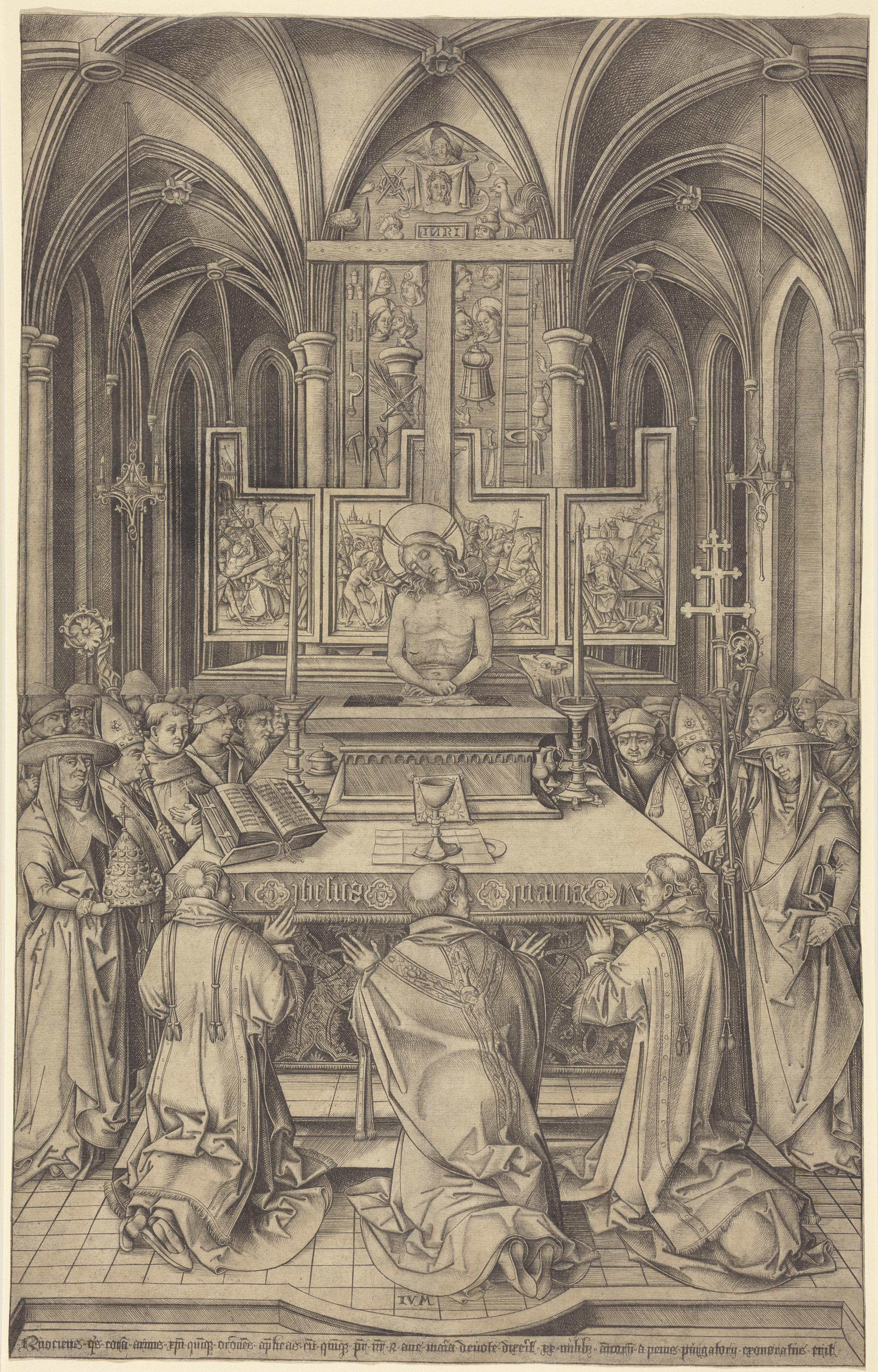 Israhel van Meckenem The Mass of Saint Gregory