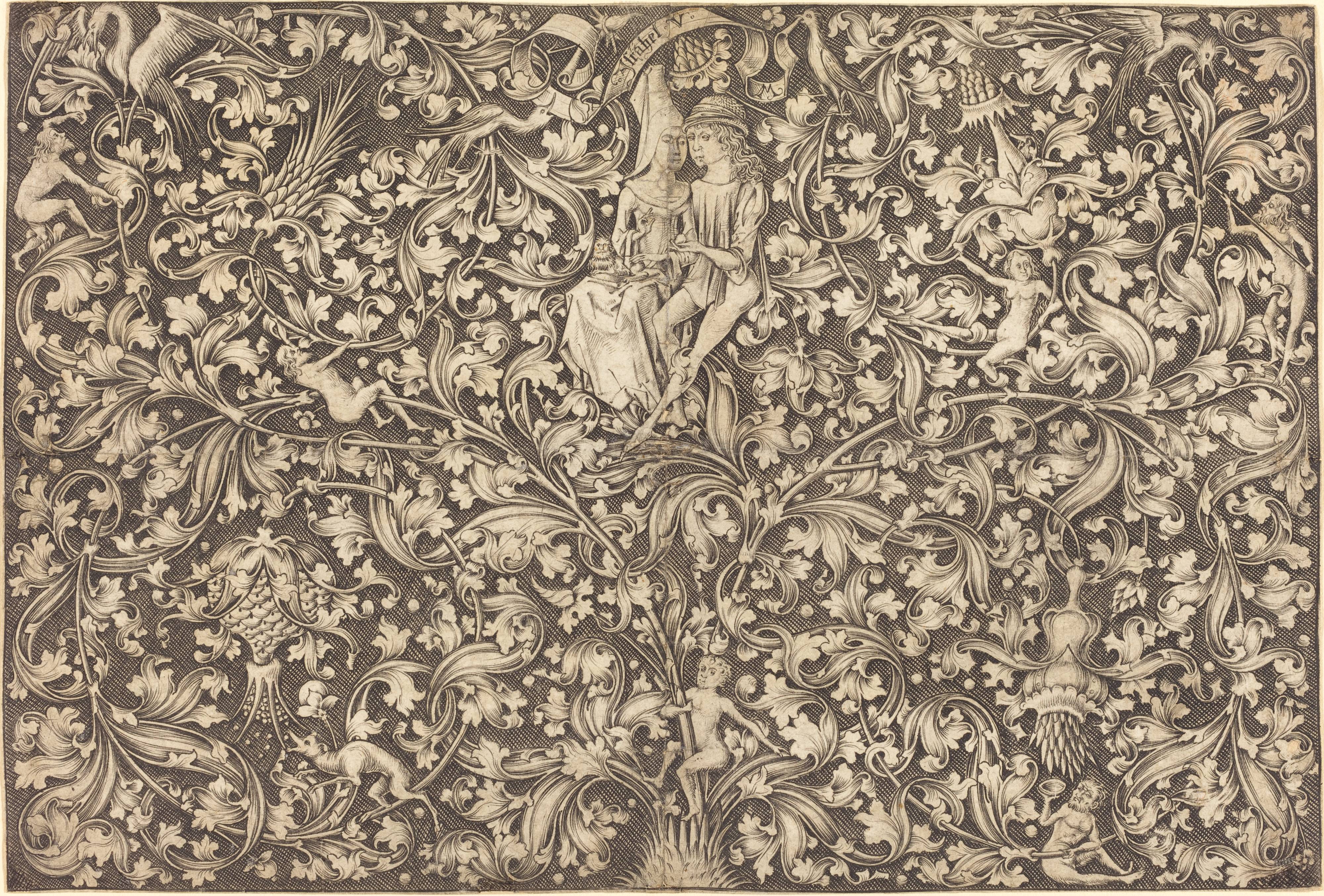 Ornament Panel with Two Lovers