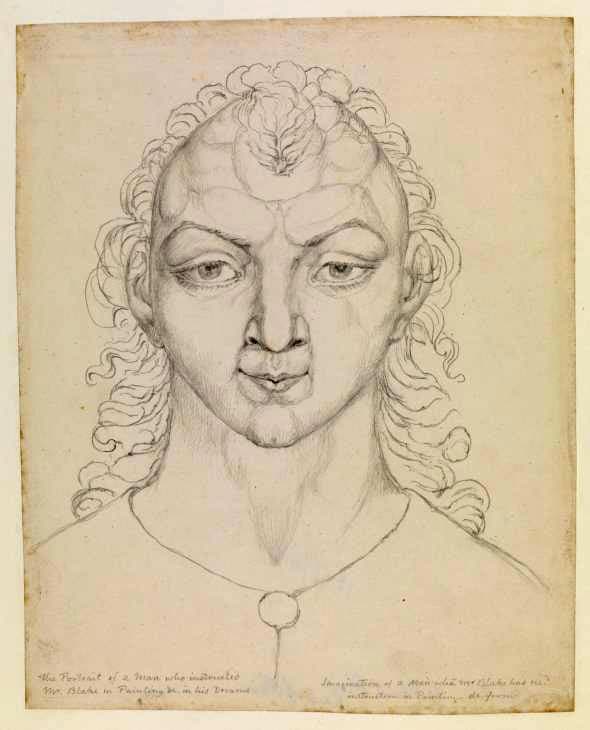 The Man Who Taught Blake Painting in his Dreams after William Blake c1825 attributed to Linnell contrast
