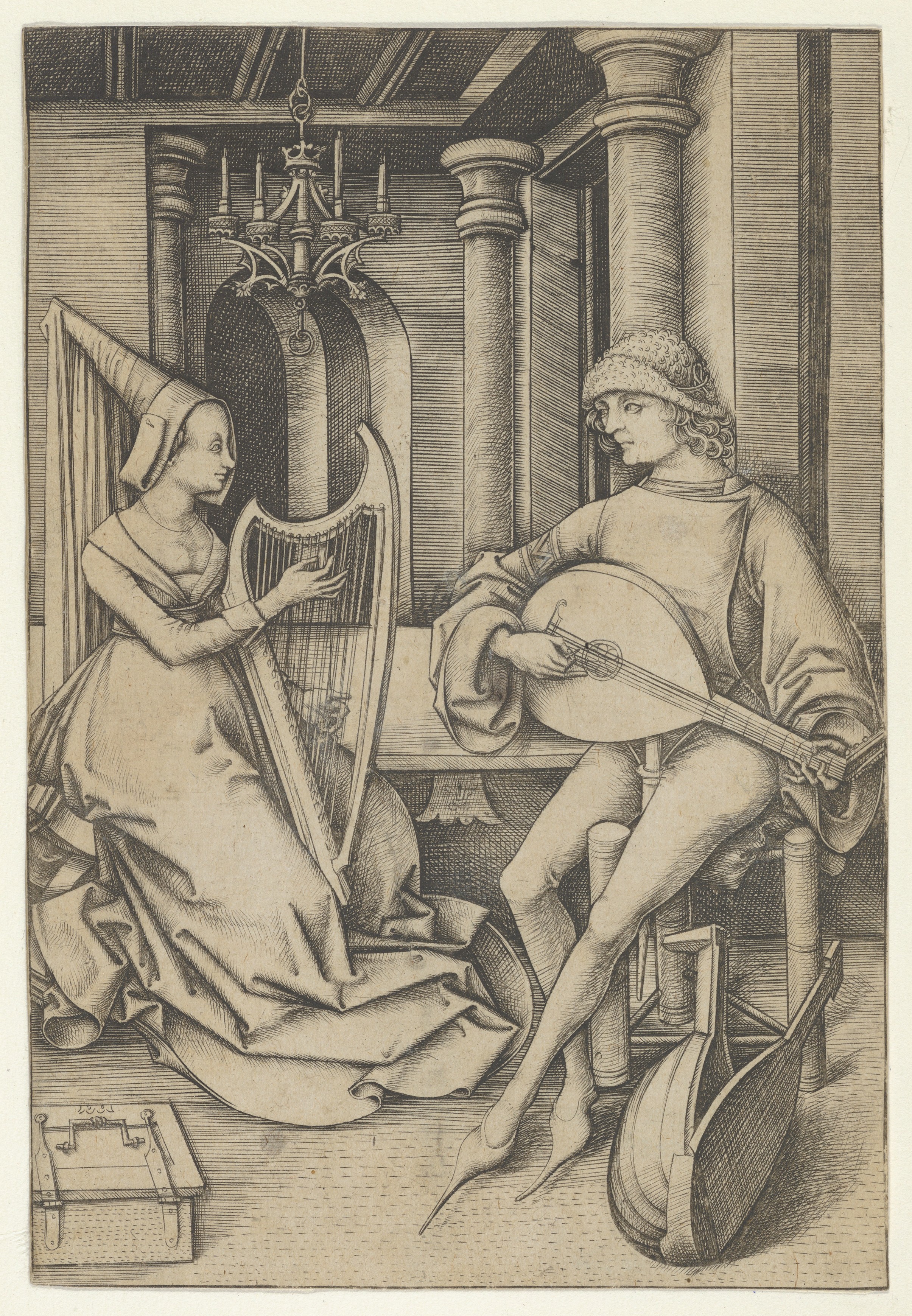 Lute Player and Harpist, from Scenes of Daily Life