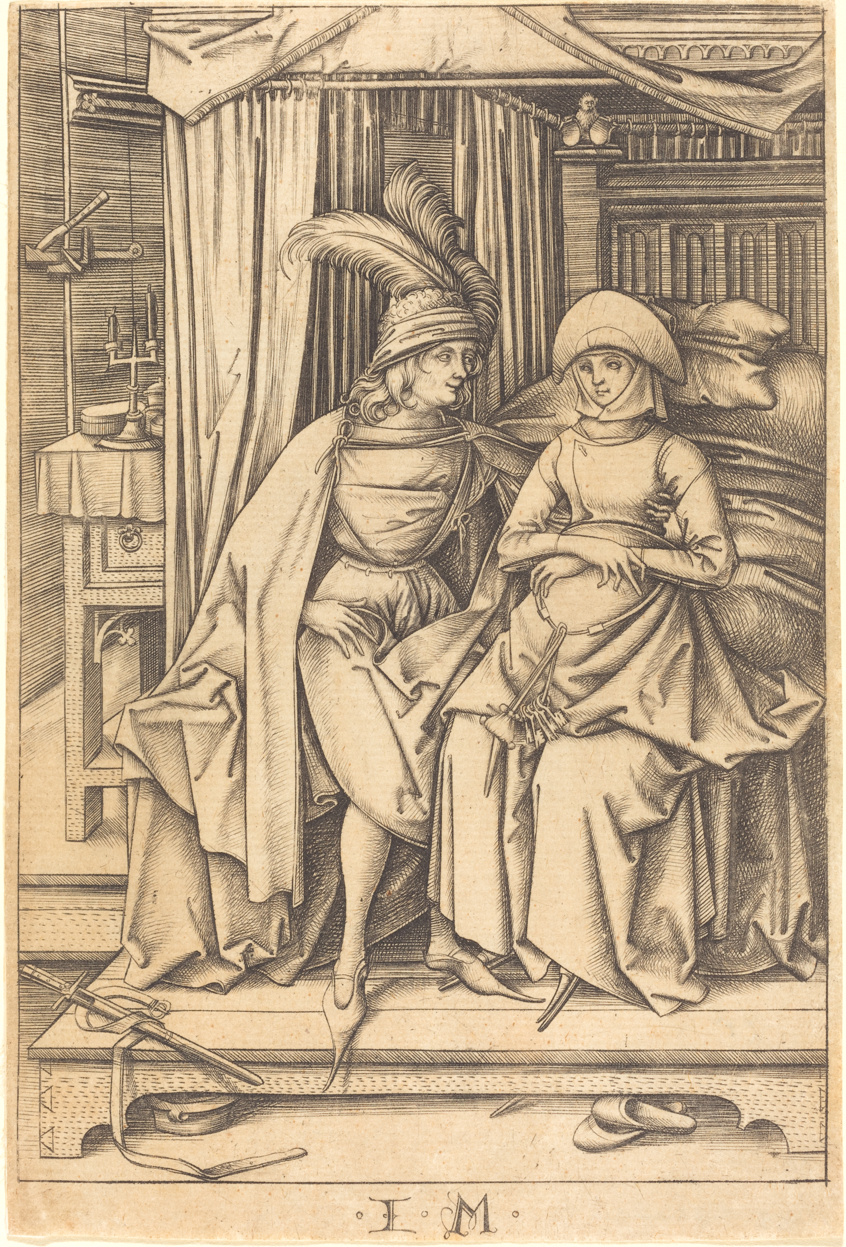 Couple Seated on a Bed