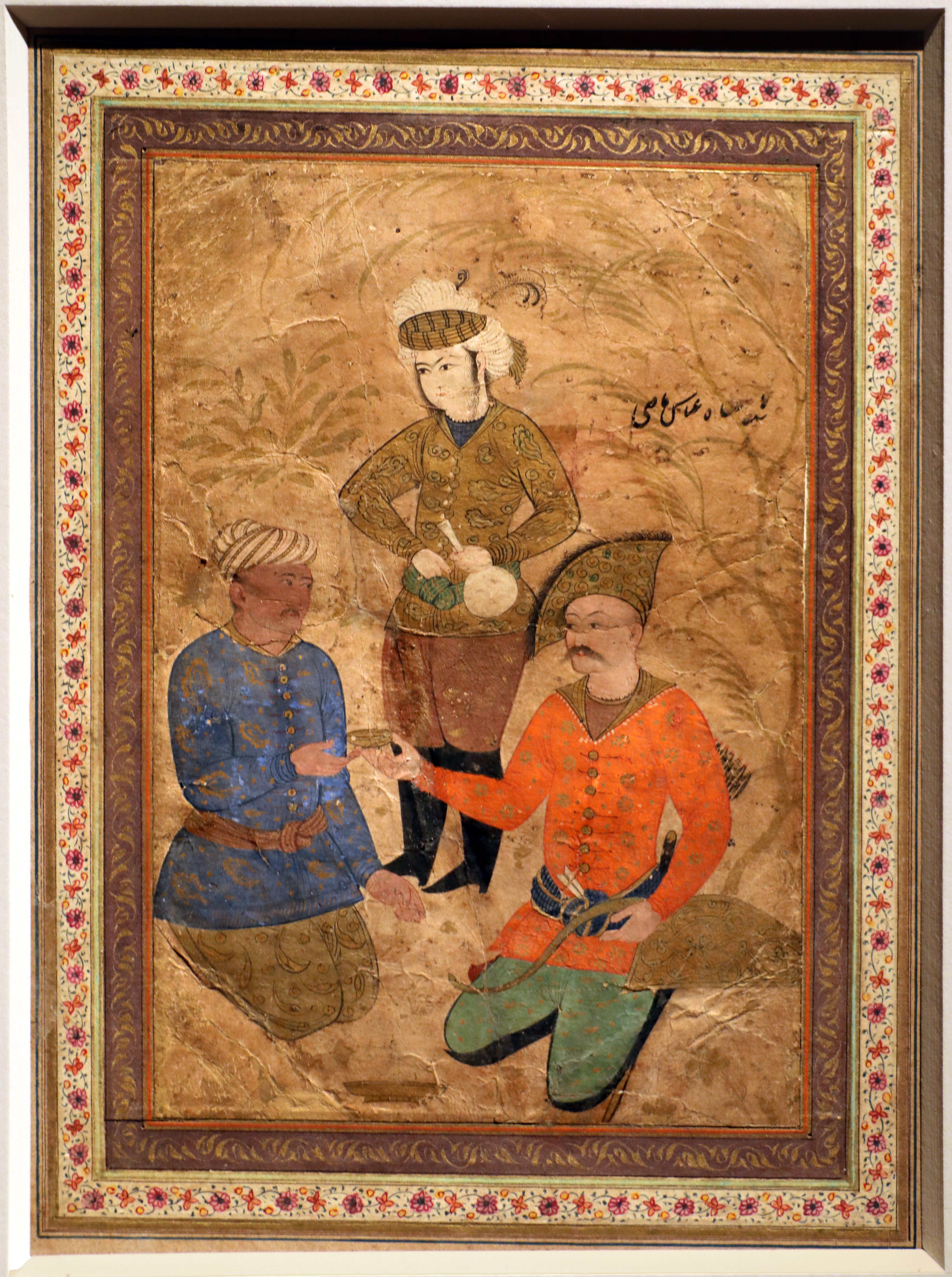 Iran, lo shah 'abbas incontra l'ambasciatore indiano khan 'alam, isfahan 1630-40 ca