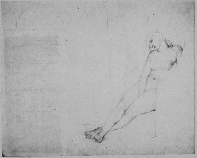 William Blake - A Seated Nude Woman by a Window, Butlin 768 recto, c1820-25, 181x227mm - British Museum