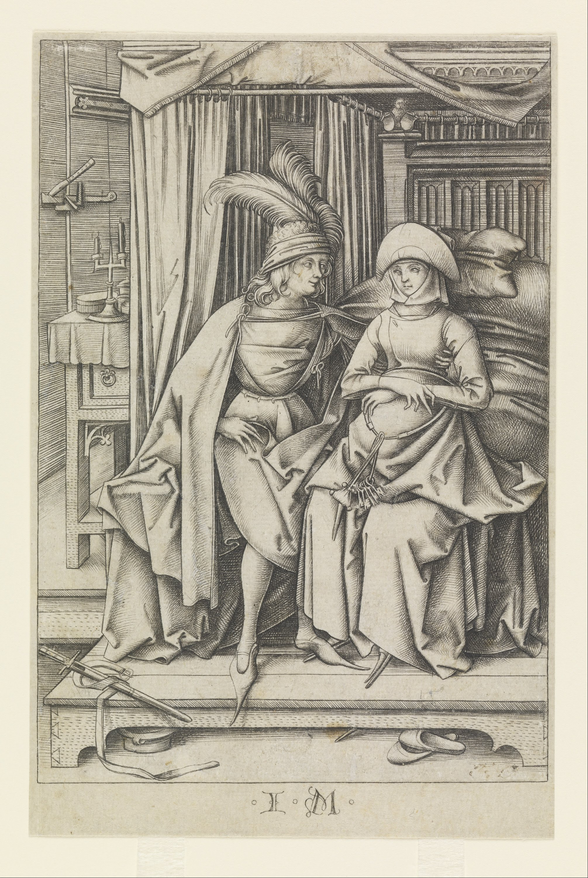 Couple Seated on a Bed, from Scenes of Daily Life